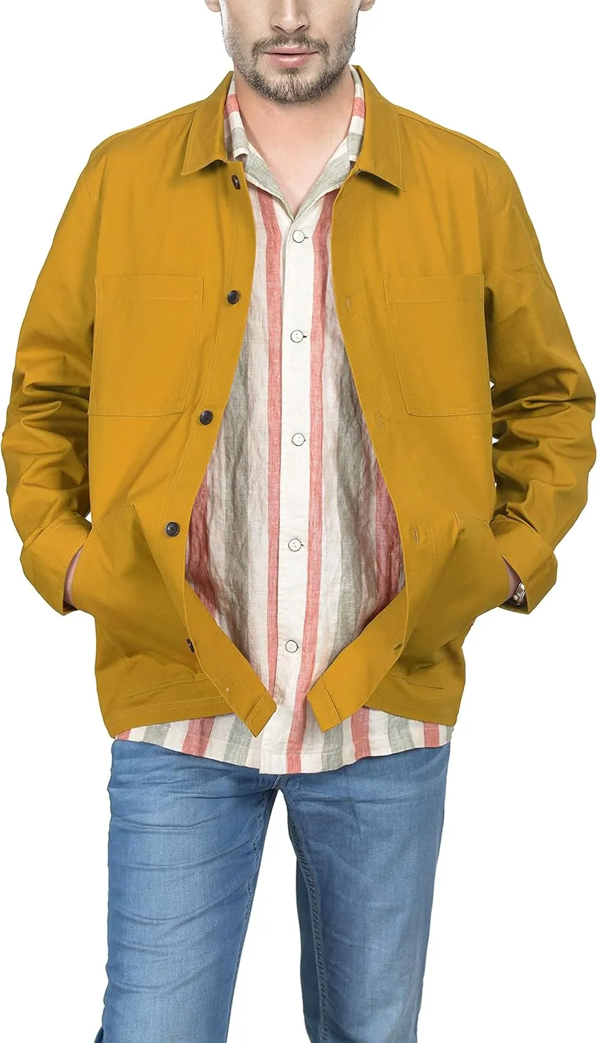 Mens Casual Lightweight Jacket Cotton Overshirts Button Down Shirt Jackets Regular & Big-tall Shacket Jacket