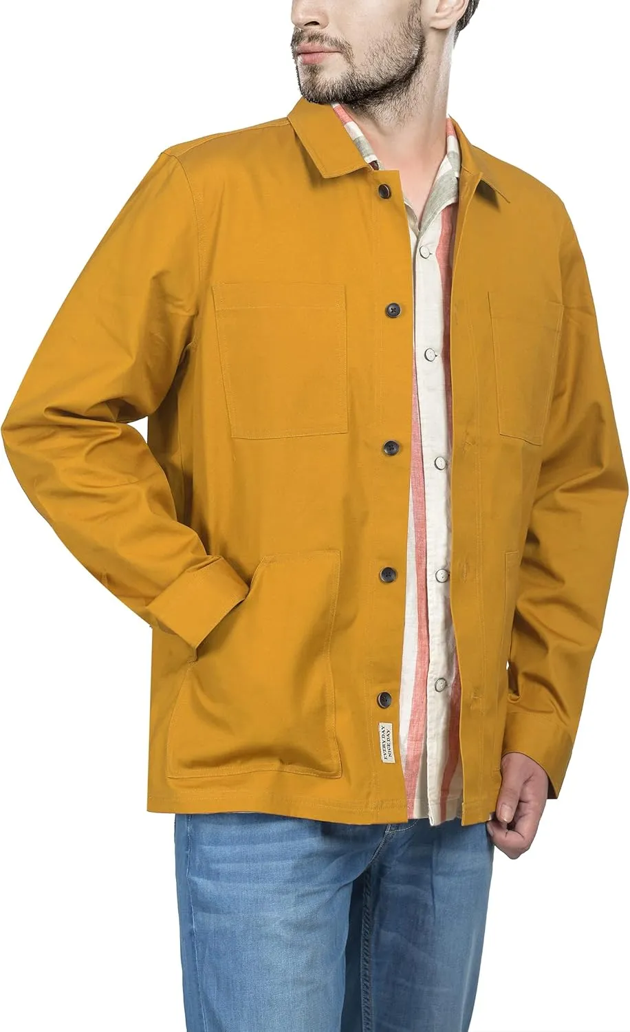 Mens Casual Lightweight Jacket Cotton Overshirts Button Down Shirt Jackets Regular & Big-tall Shacket Jacket