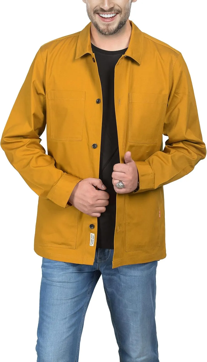 Mens Casual Lightweight Jacket Cotton Overshirts Button Down Shirt Jackets Regular & Big-tall Shacket Jacket