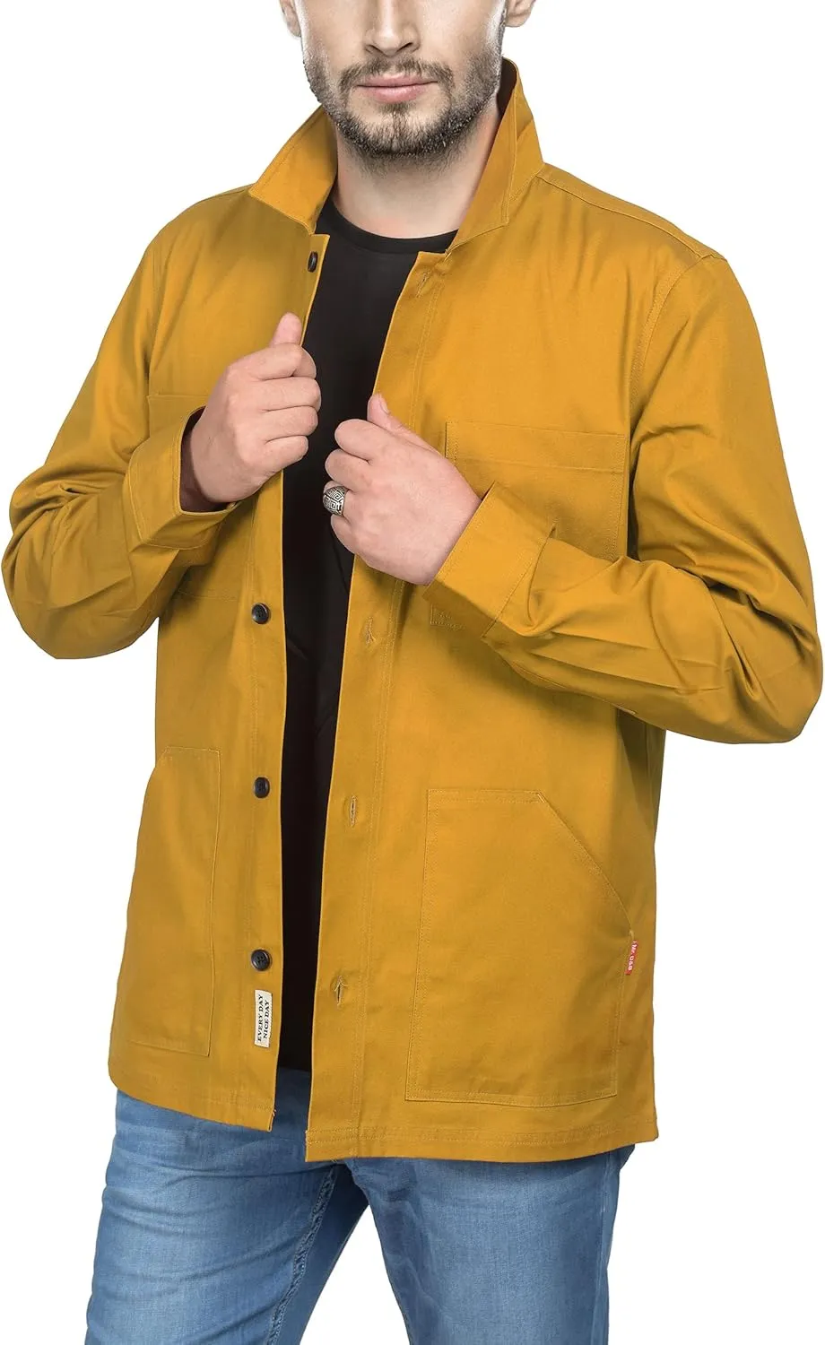 Mens Casual Lightweight Jacket Cotton Overshirts Button Down Shirt Jackets Regular & Big-tall Shacket Jacket