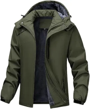 Mens Casual Thicken Warm Cotton Padded Jacket Lightweight Hooded Outdoor Windproof Coat Parkas