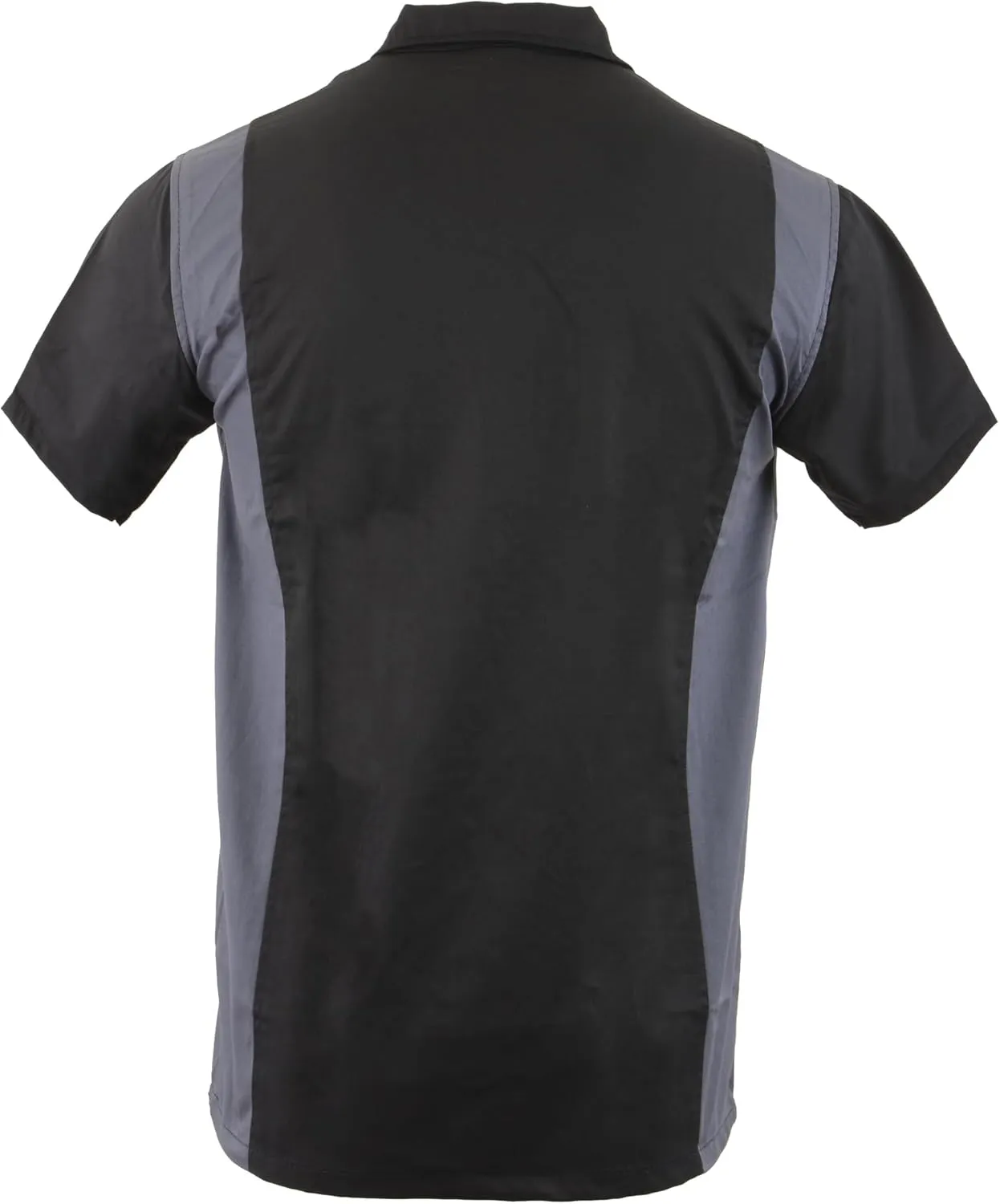 Mens Classic Two-Tone Button up Heavy Duty Reflective Short Sleeve Motorcycle Mechanic Work Shirt Variety of Colors