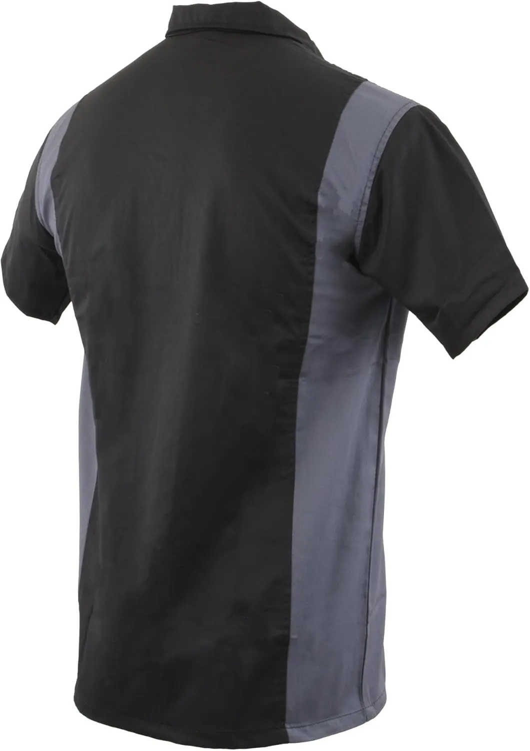 Mens Classic Two-Tone Button up Heavy Duty Reflective Short Sleeve Motorcycle Mechanic Work Shirt Variety of Colors