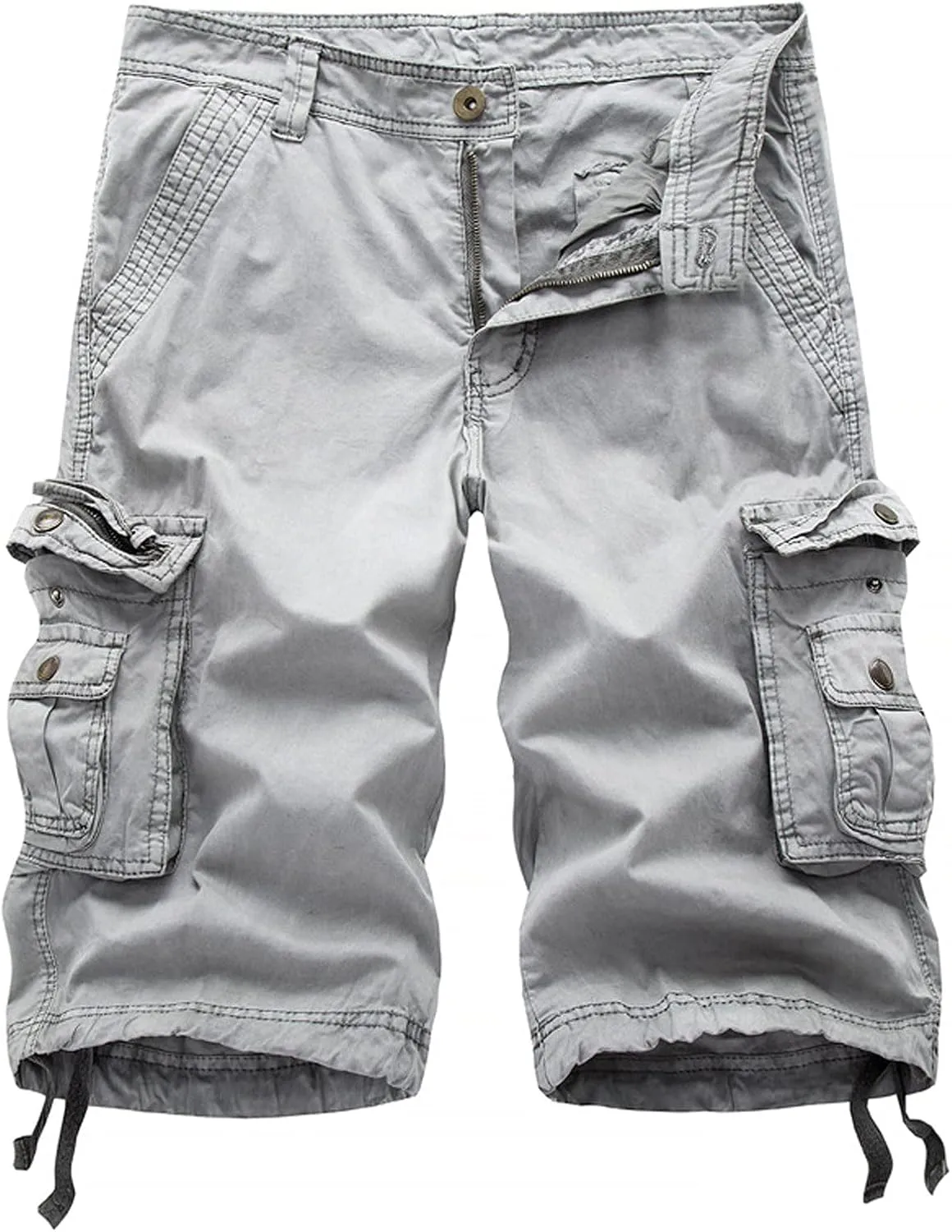 Men's Cotton Cargo Shorts Classic Relaxed Fit- Reg and Big & Tall Stretch Multi Pocket Fit Travel Running Pants