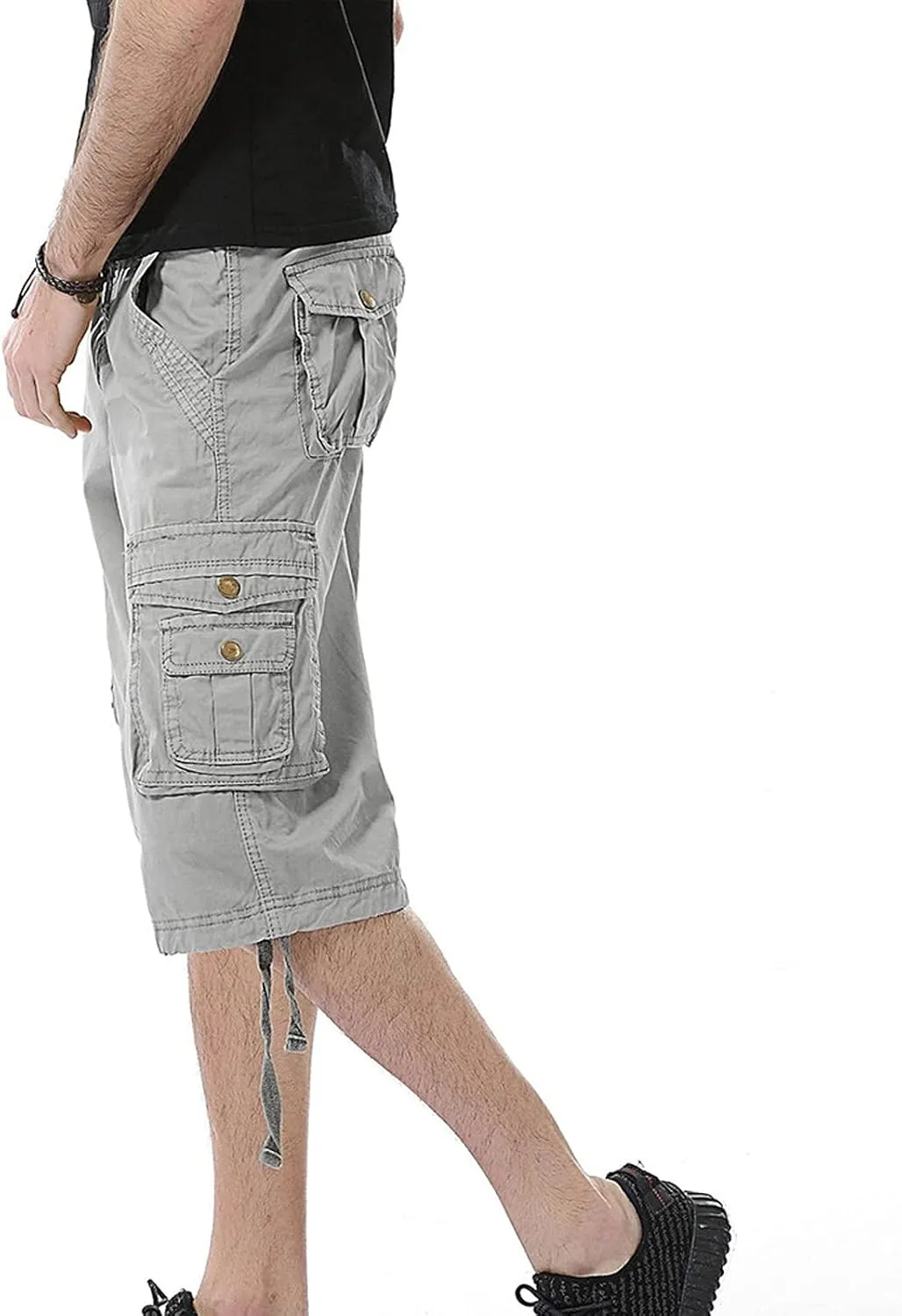 Men's Cotton Cargo Shorts Classic Relaxed Fit- Reg and Big & Tall Stretch Multi Pocket Fit Travel Running Pants