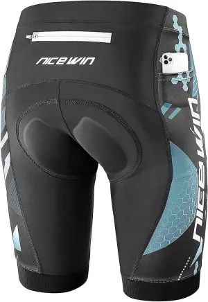Men's Cycling Shorts Anti-Slip Leg 4D Padded Bike Shorts with 3-Pockets Breathable Biking Bicycle Motorcycle Half-Pants