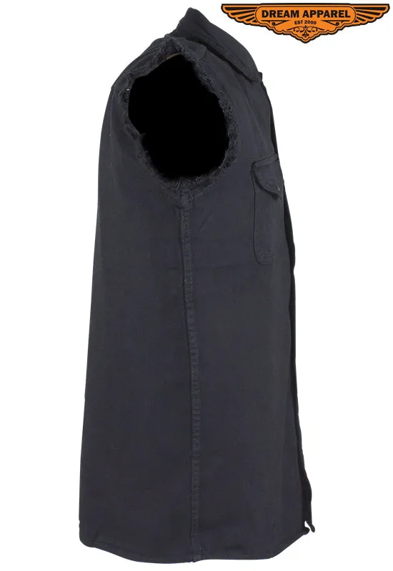 Mens Denim Black Sleeveless