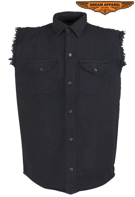 Mens Denim Black Sleeveless
