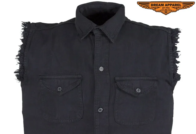 Mens Denim Black Sleeveless