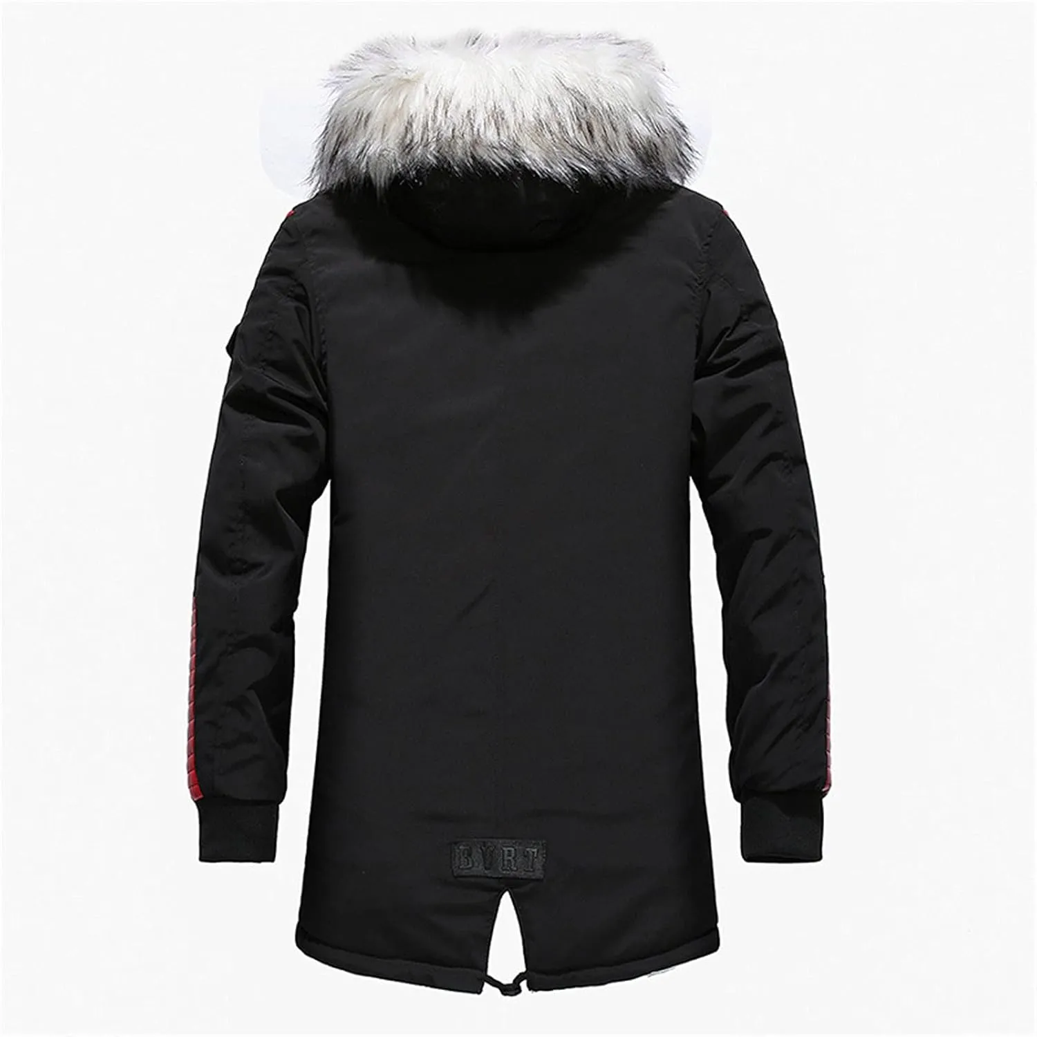 Mens Faux Fur Hooded Puffer Down Parka Coats Thicken Winter Trench Warm Padded Jackets Windproof Windbreakers
