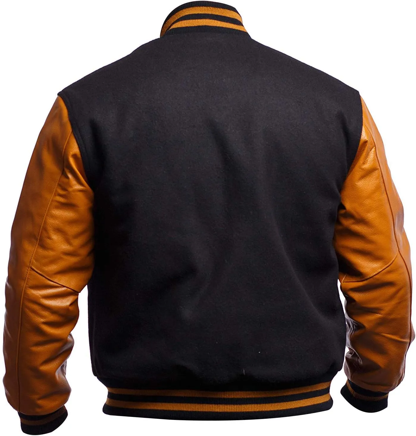 Mens Letterman Black Varsity Jacket - Black School Teen College Bomber Jacket