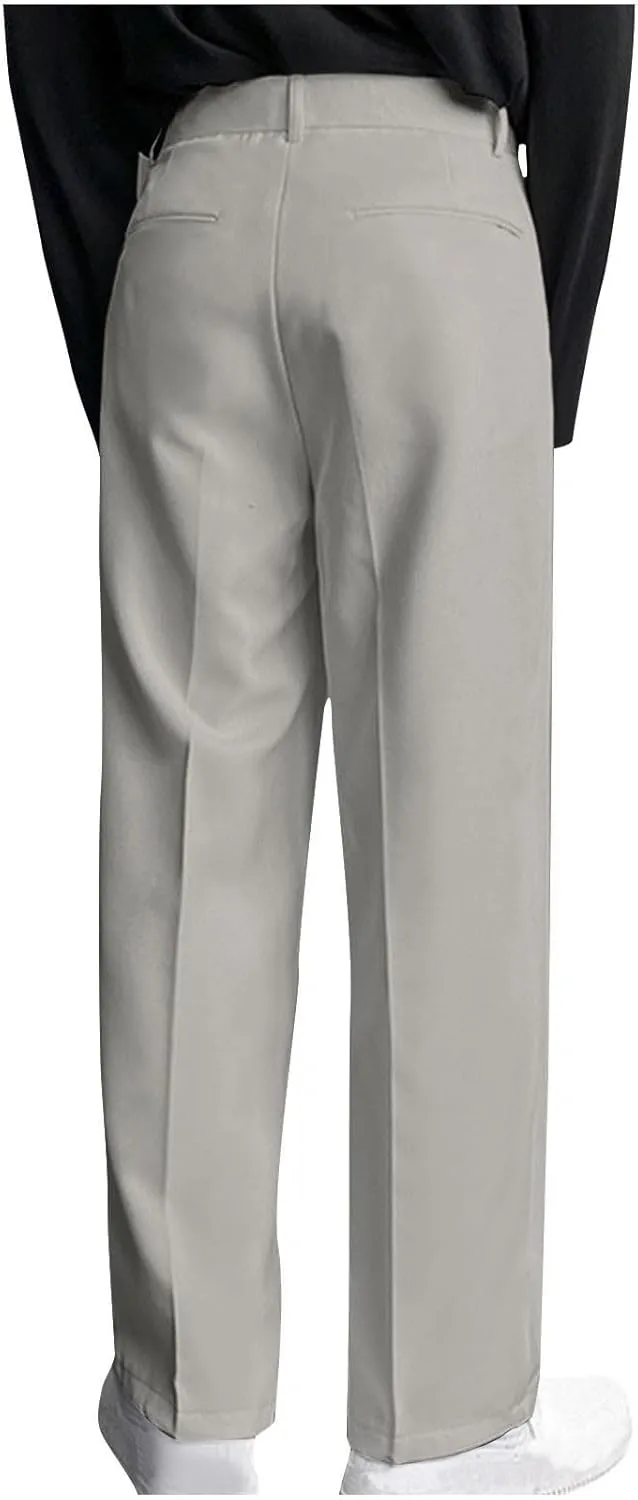Mens Pleated Dress Pants with Belt Wide Leg Formal Pants for Men with Pockets for Office and Business Wear