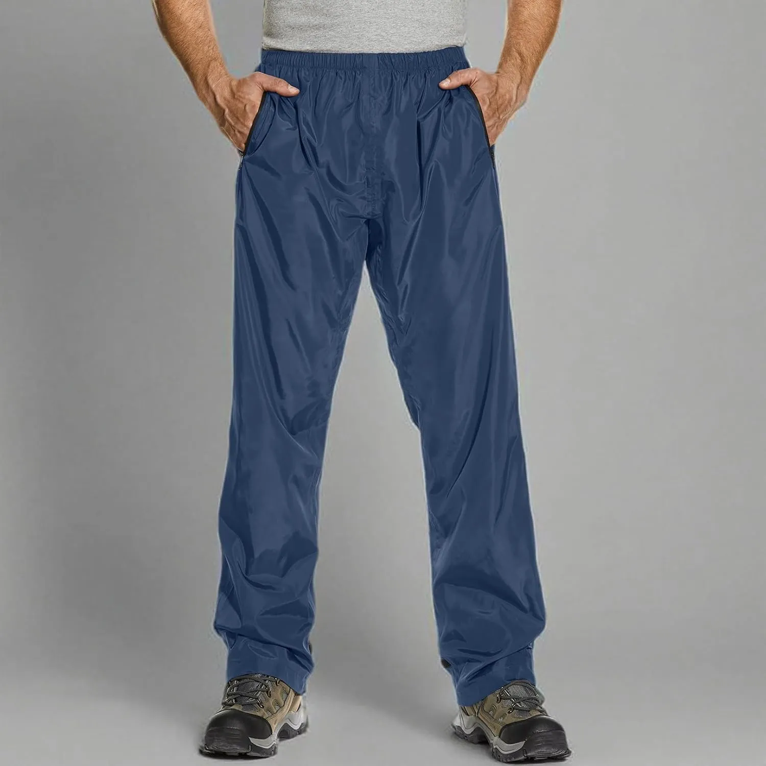 Men's Rain Pants Waterproof Windproof Hiking Rain Over Pants for Outdoor Fishing Golf Motorcycle Cycling