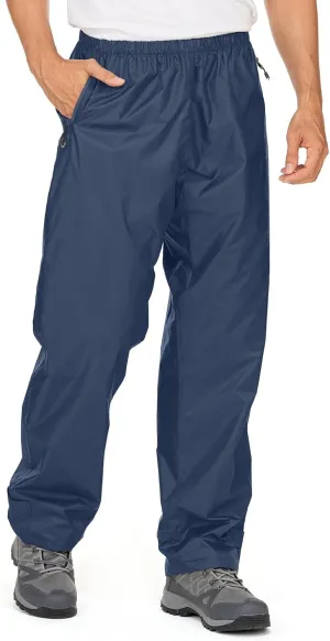 Men's Rain Pants Waterproof Windproof Hiking Rain Over Pants for Outdoor Fishing Golf Motorcycle Cycling