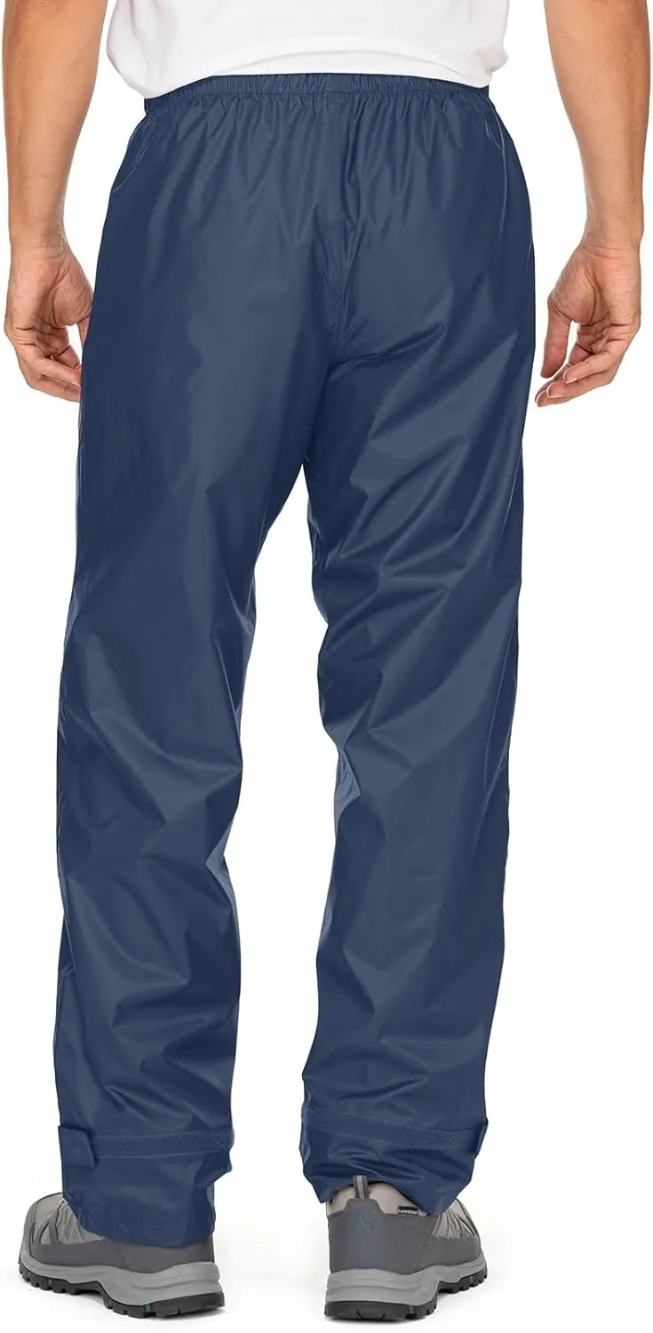 Men's Rain Pants Waterproof Windproof Hiking Rain Over Pants for Outdoor Fishing Golf Motorcycle Cycling