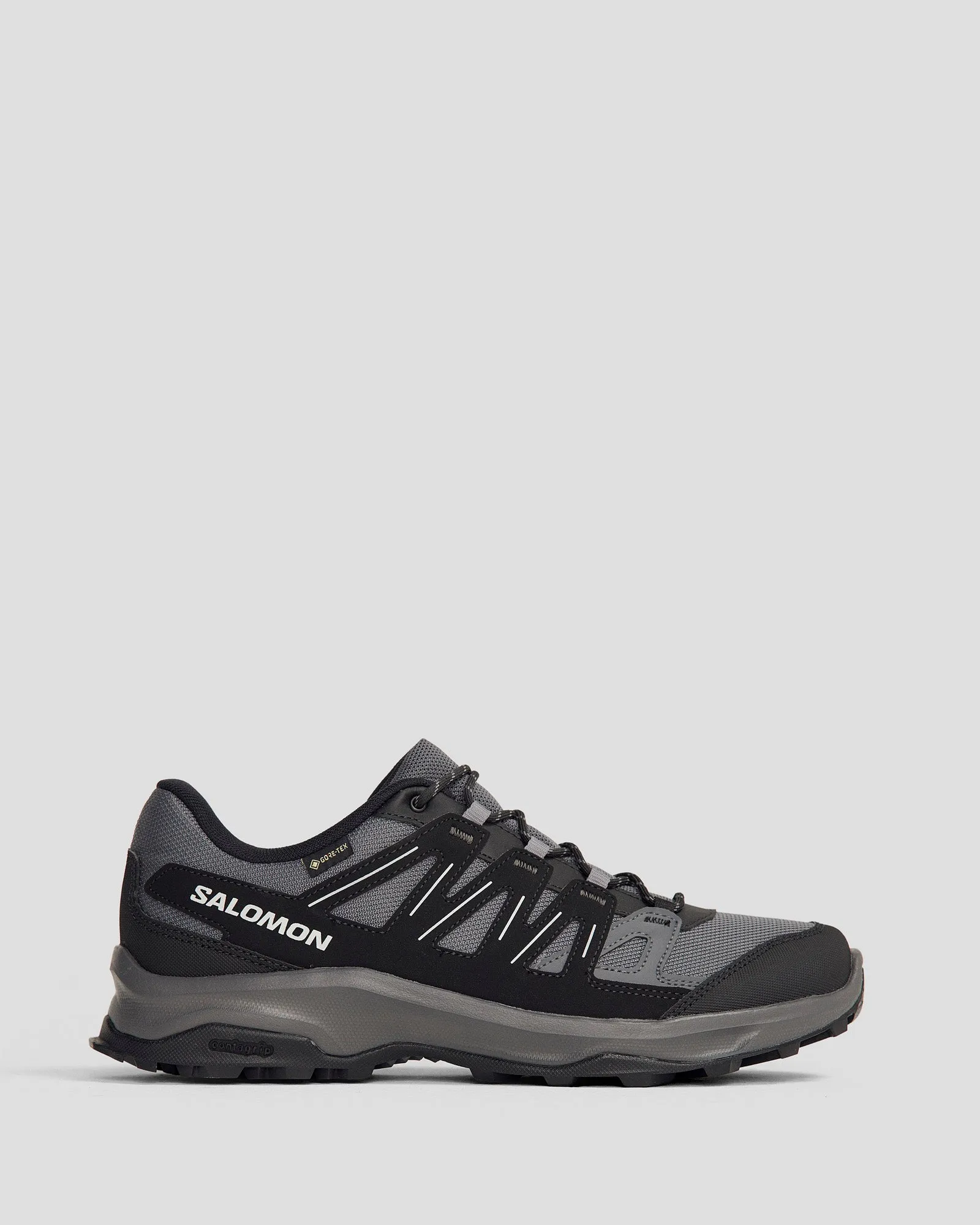 Men's Salomon Grivola Waterproof Hiking Shoe - Magnet/Black/Qush