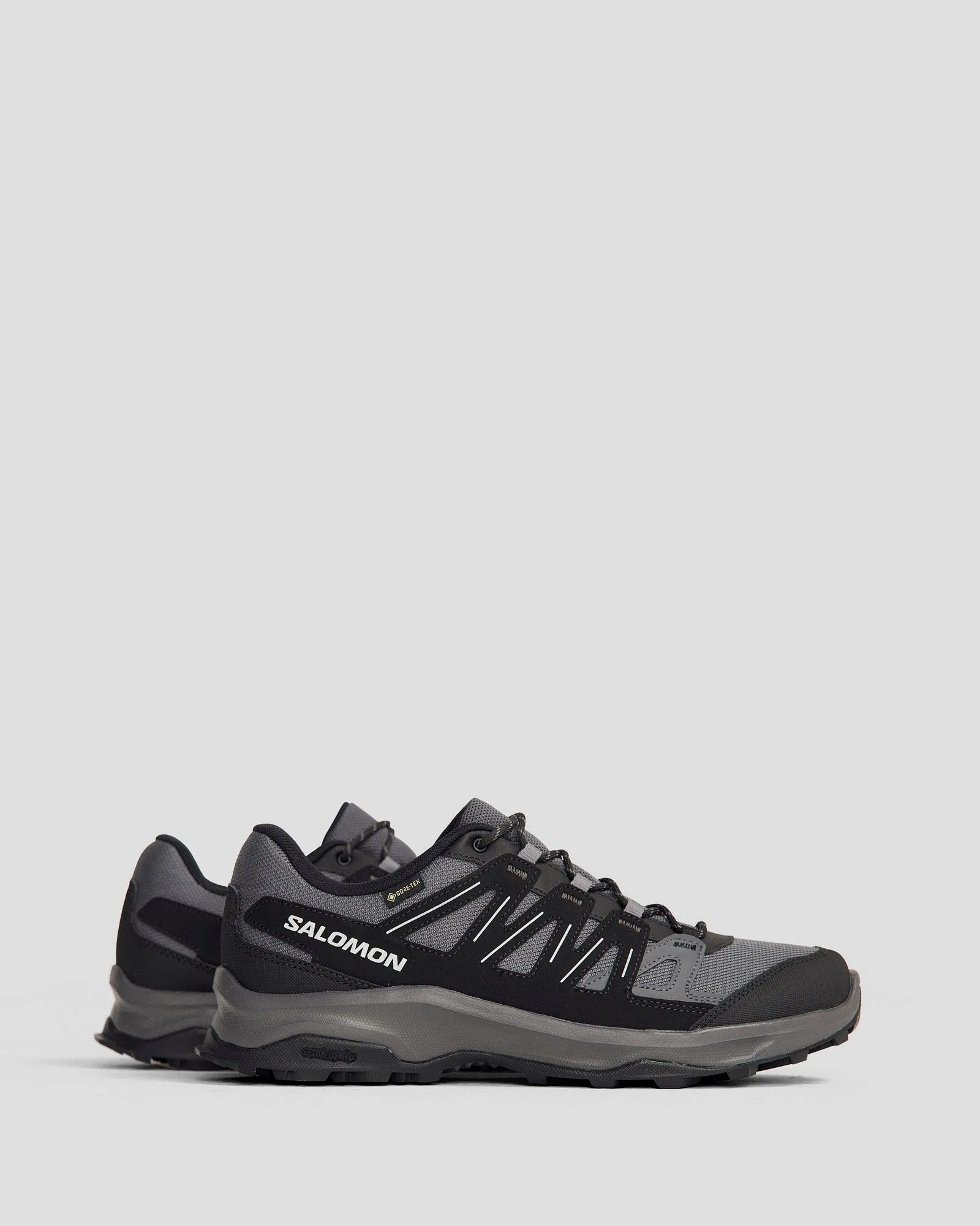 Men's Salomon Grivola Waterproof Hiking Shoe - Magnet/Black/Qush