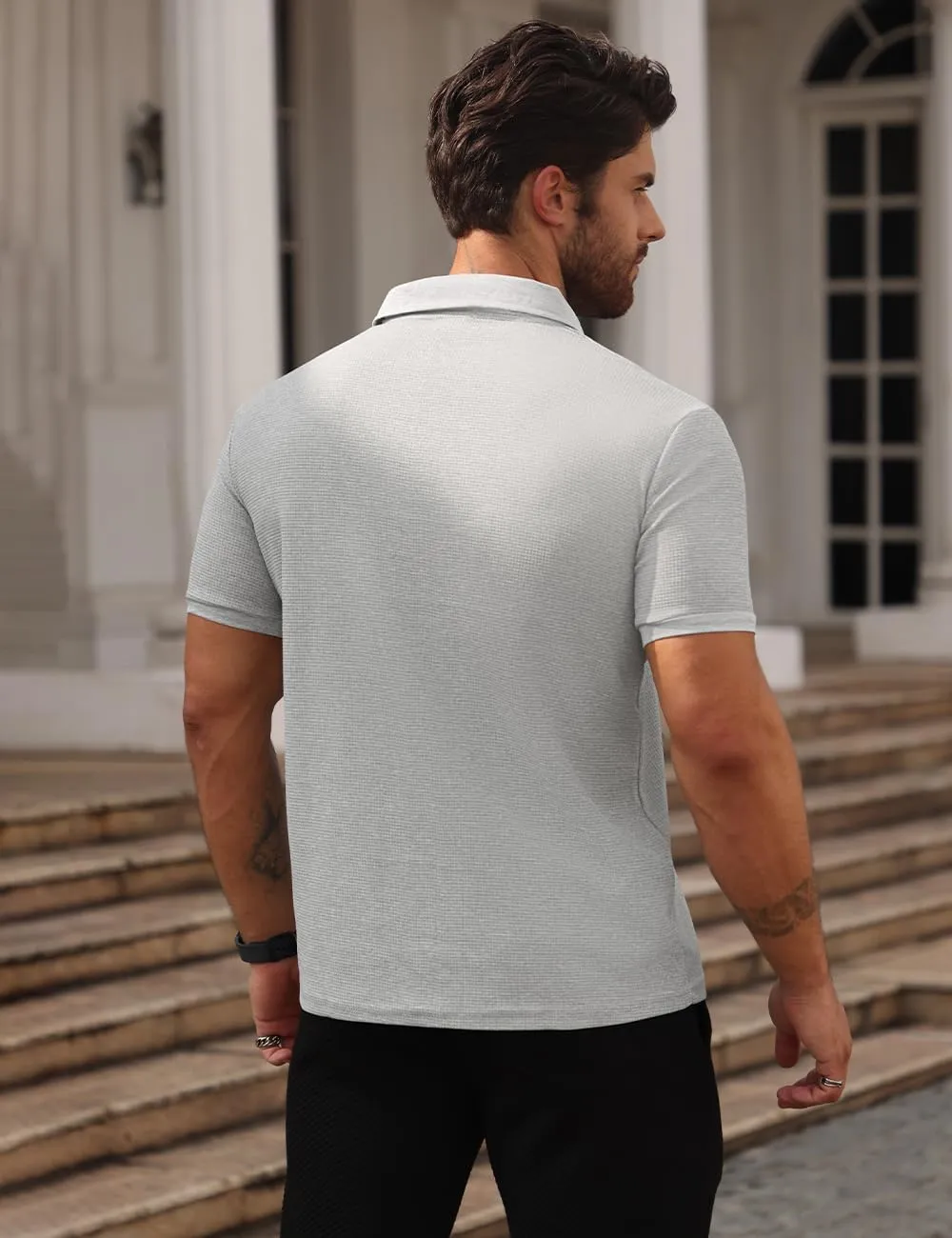 Men's Short Sleeve Breathable Quick-Dry Golf Polo Shirt - Stylish and Casual