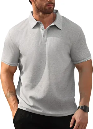 Men's Short Sleeve Breathable Quick-Dry Golf Polo Shirt - Stylish and Casual