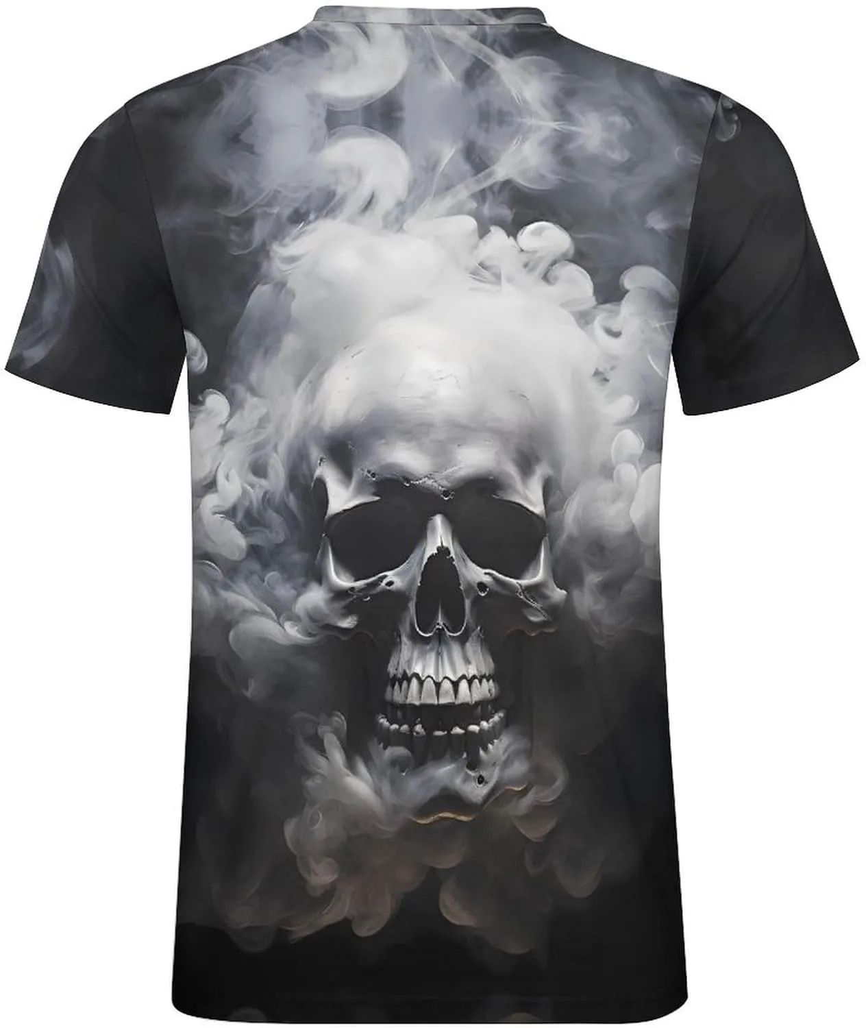 Mens Skull T-Shirts Slim Fit Qucik Dry Short Sleeve 3D Skull Graphic Print Summer Streetwear Tees