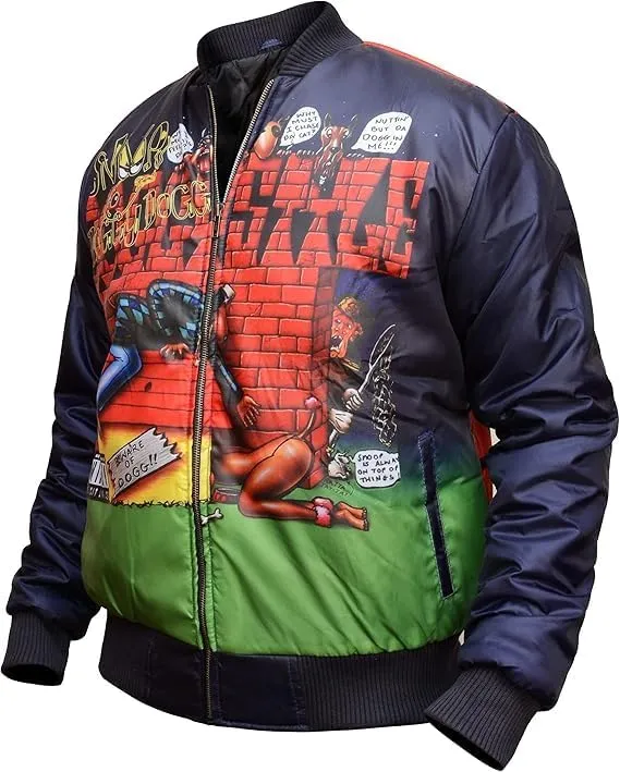 Men's Snoo Dog Jacket DoggyStyle Bomber Jacket Snoop Parachute Bomber Dogg Jacket