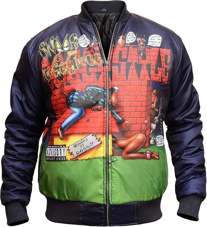 Men's Snoo Dog Jacket DoggyStyle Bomber Jacket Snoop Parachute Bomber Dogg Jacket