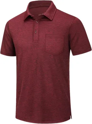 Mens Summer Quick Dry Lightweight Polo T-Shirts Golf Short Sleeve Shirts Sports Tops