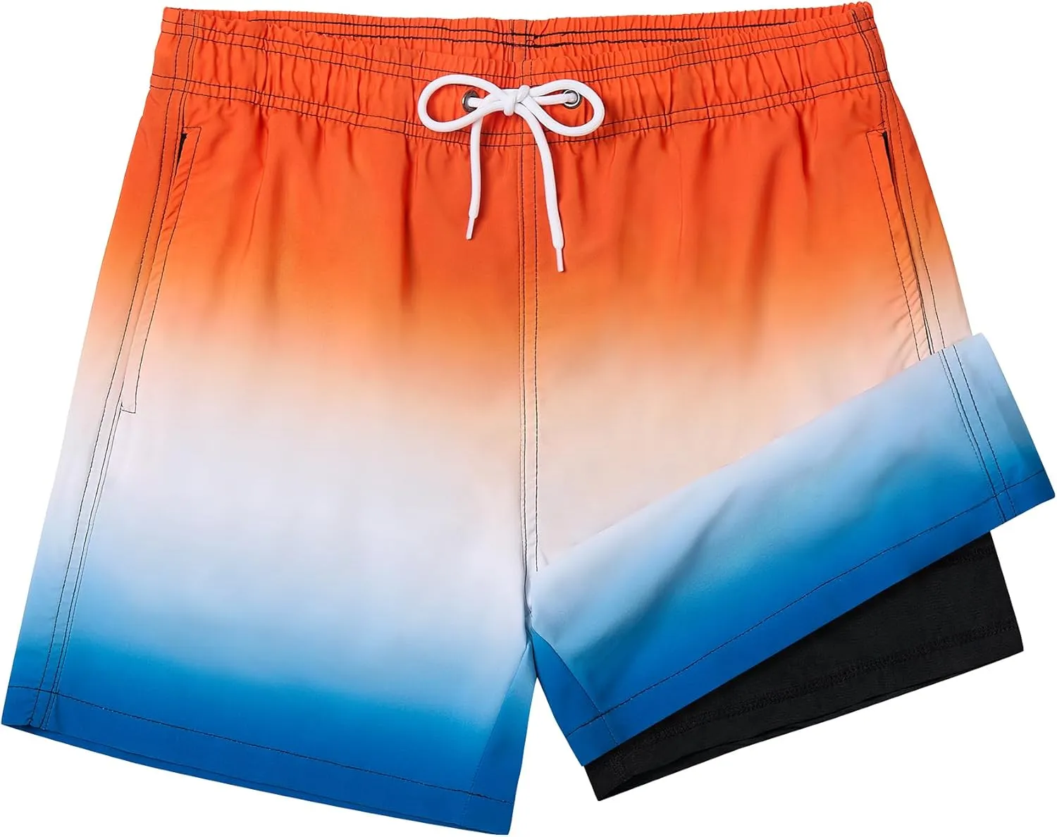Mens Swim Trunks with Compression Liner Quick Dry Swim Shorts Bathing Suit Swimsear 2 in 1 Beach Board Shorts