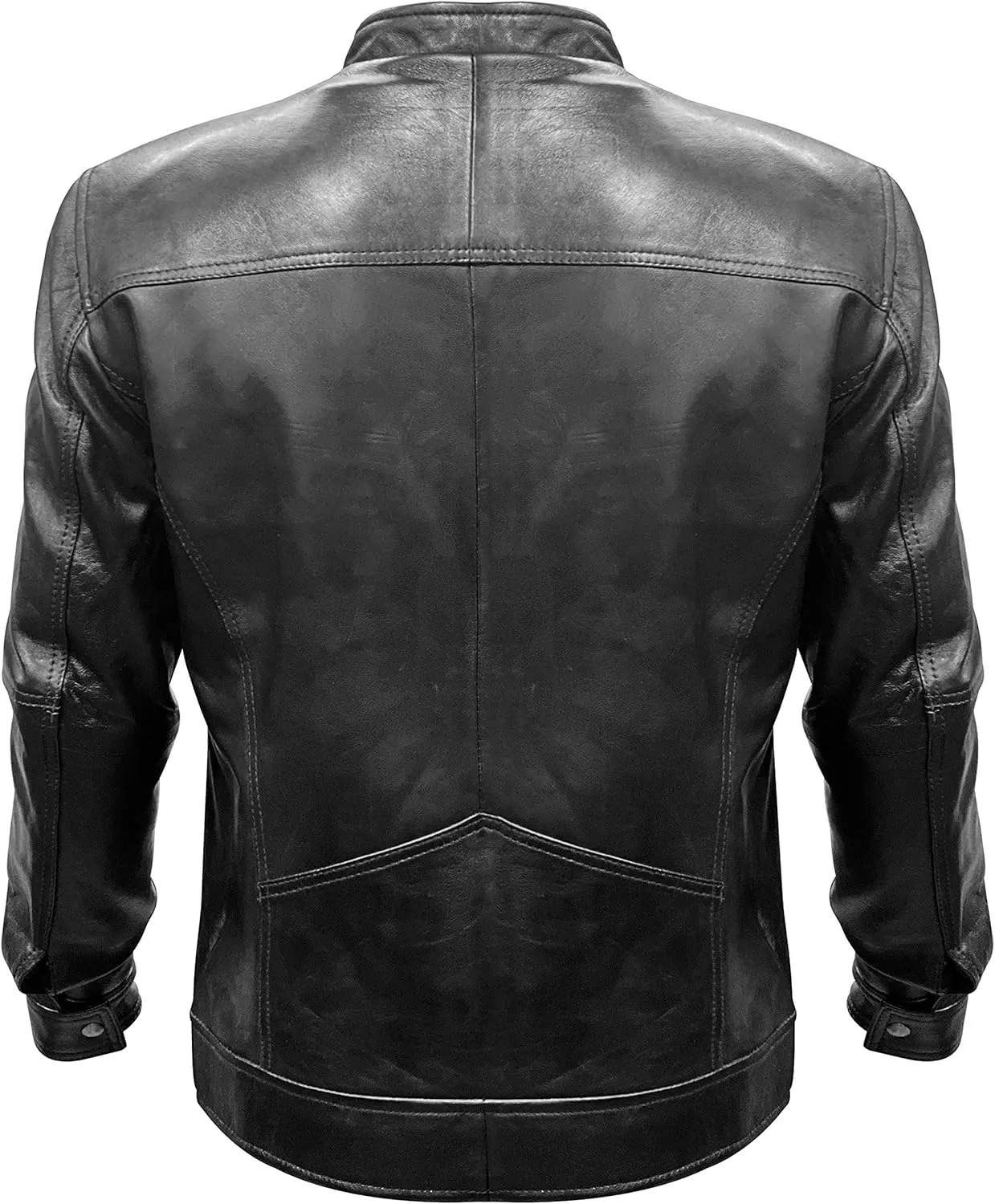 Mens Vintage Motorbike Black Rider Cafe Racer Biker Leather Jacket