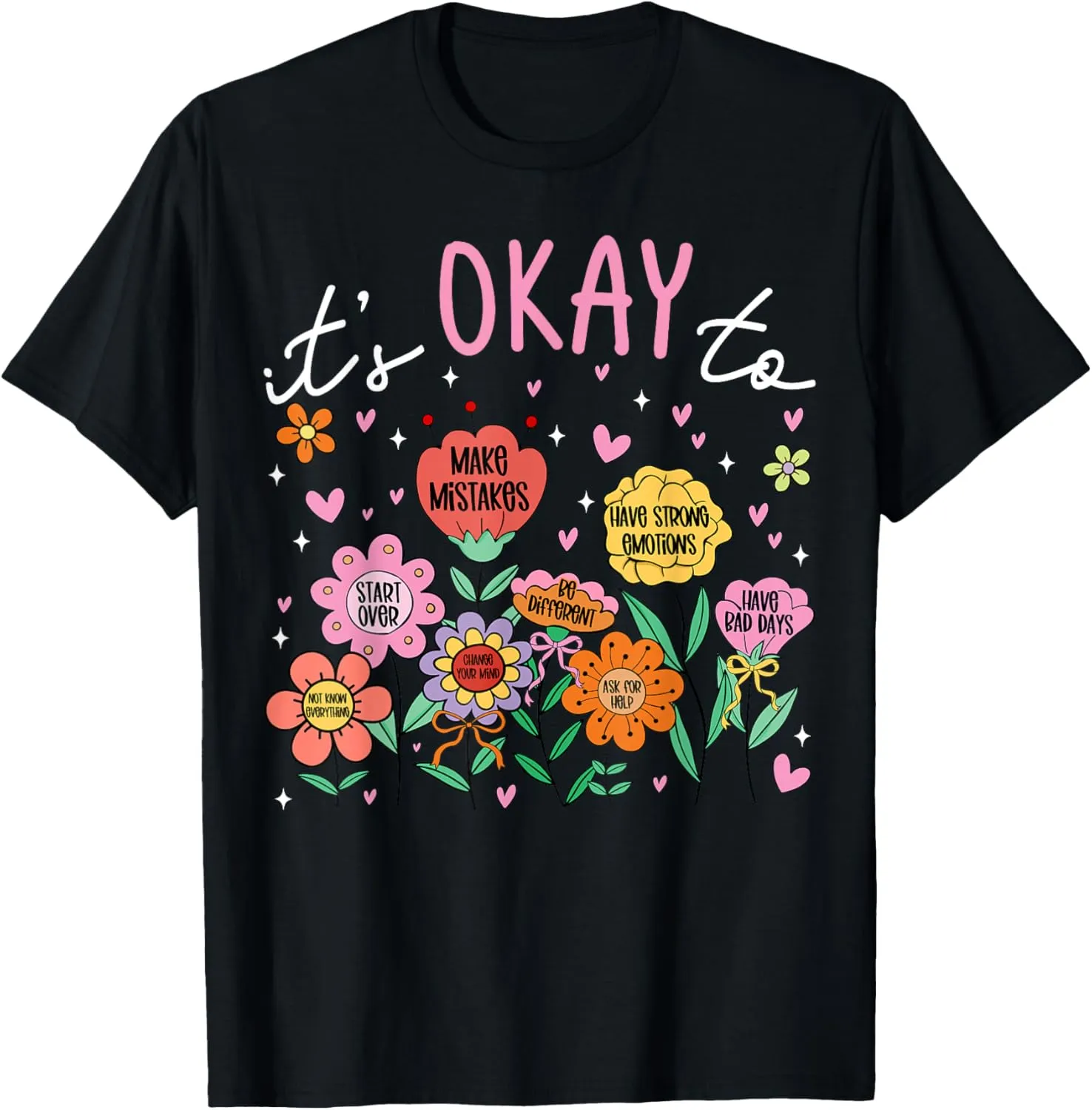 Mental Health Awareness It's Okay To Retro Floral Women Kids T-Shirt