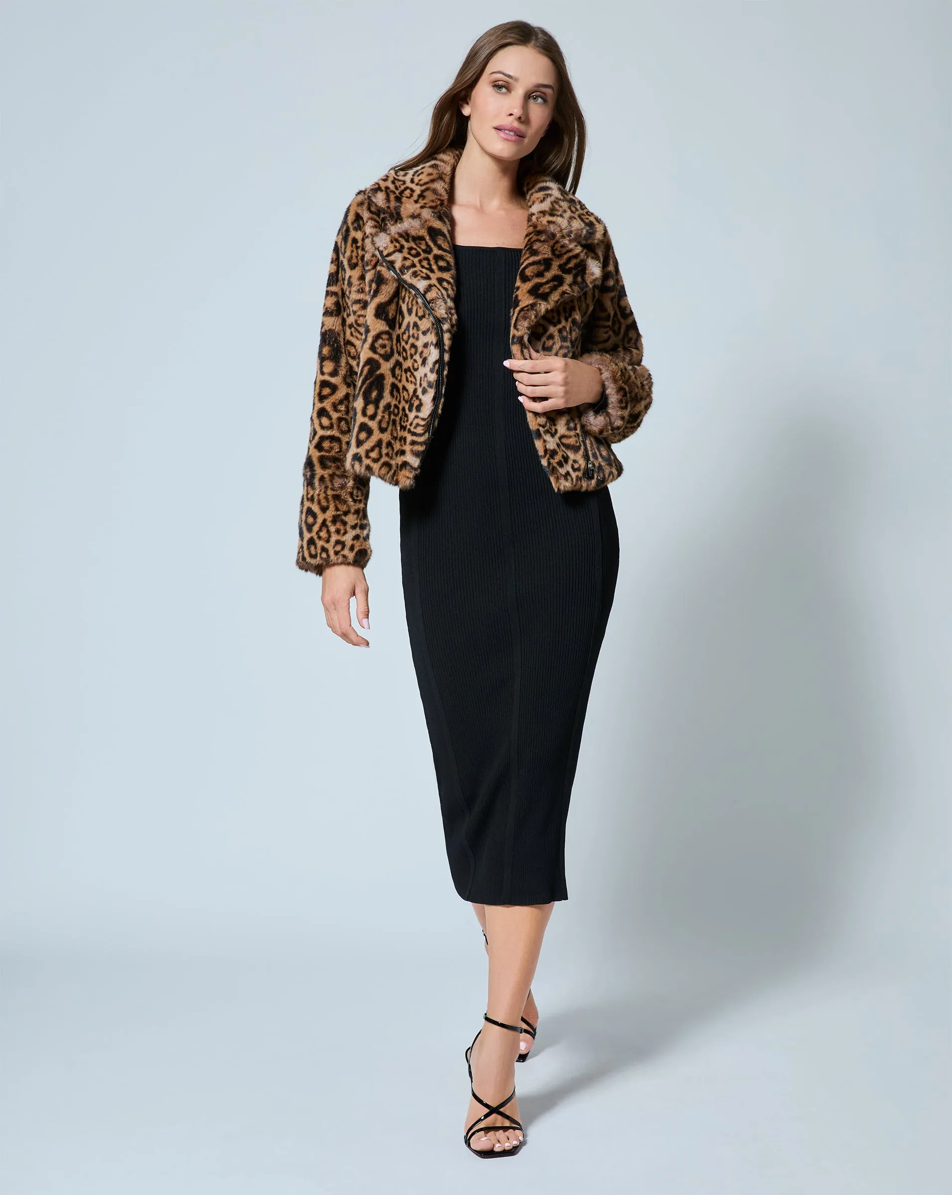 Moto Mink Faux Fur Jacket