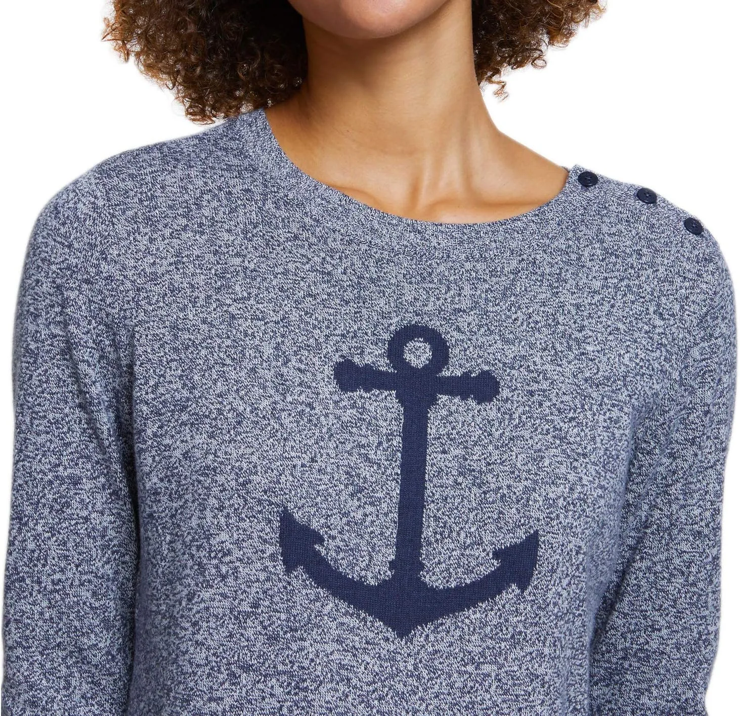 Nautica Women's Anchor Intarsia Pullover Sweater