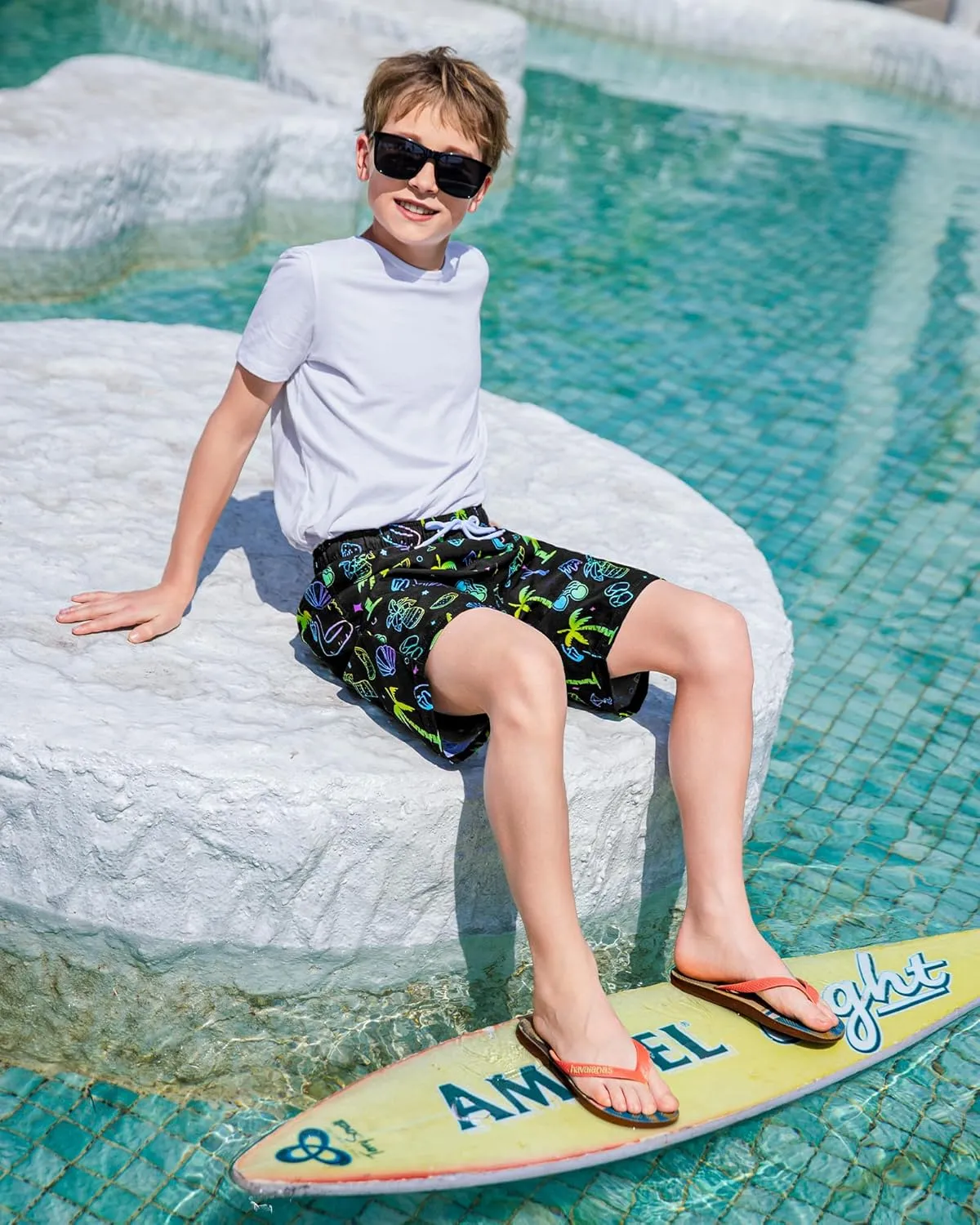 OlyPegic Boys Swim Trunks Swim Shorts Quick Dry Boys Bathing Suit Swimsuit Swimwear Toddler Kids Beach Board Shorts Youth