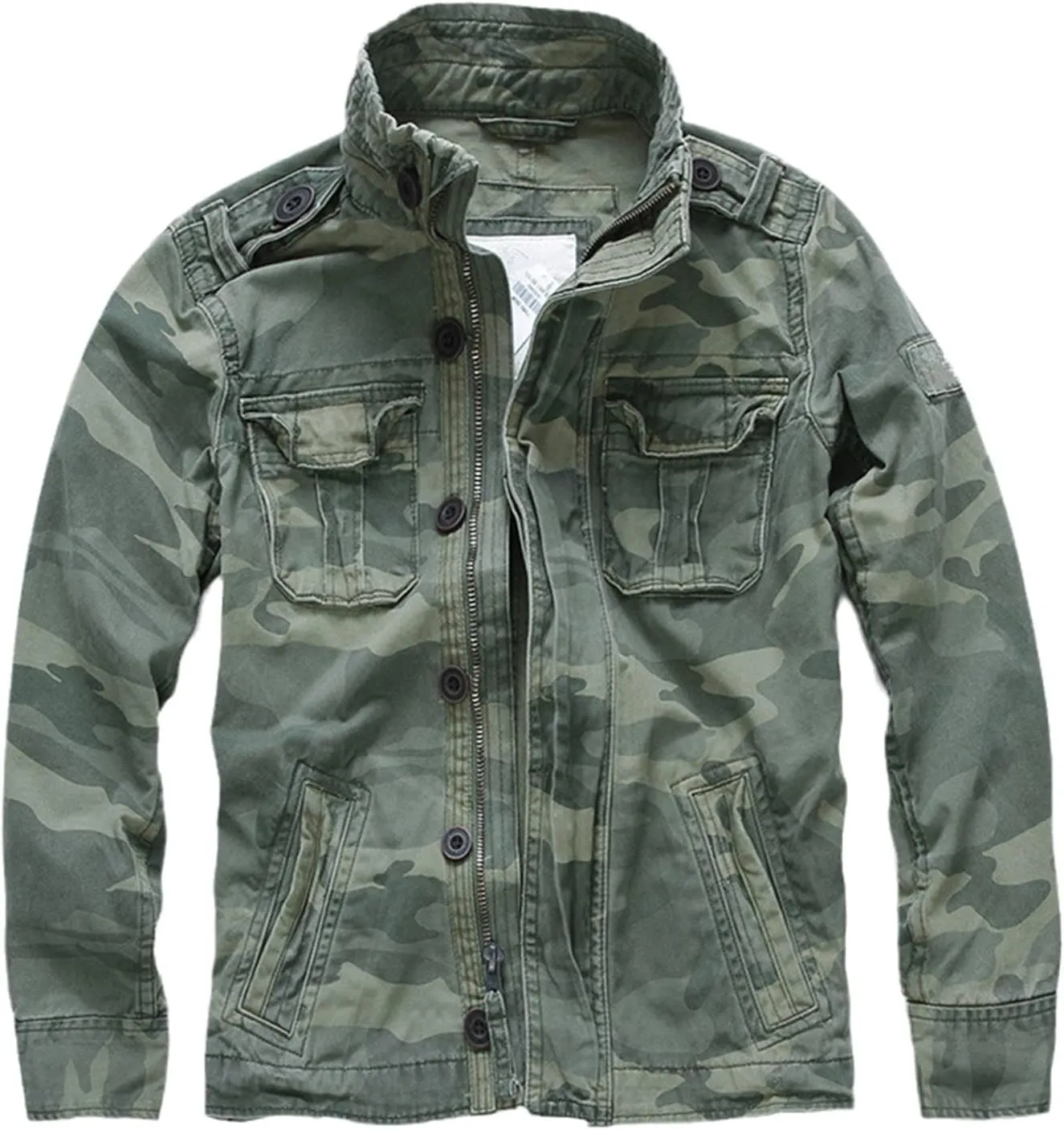 OTFTHPCW Camo Jacket Boys Casual Wear Denim Jacket Men Military Winter Thick Camouflage Coat Male Sportswear