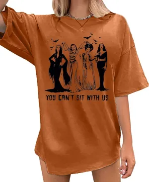 Oversized Ghoul Gang T-Shirt Women You Can't Sit with Us Vintage Goth Queen Graphic Tshirt Short Sleeve Fall Tops