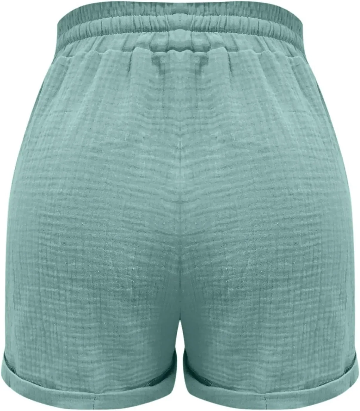 Pants for Women Lounge Elastic Waist Solid Color Pants Fashion Loose Drawstring Wide Leg Shorts with Pockets