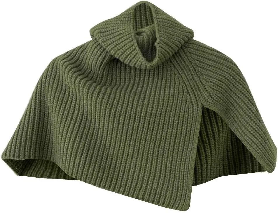 Pullover Scarf Knit Turtleneck Shawl Wrap Shrug Detachable Sweater Collar Winter Warm Neck Warmer Shawl Cape Cloak Shawl
