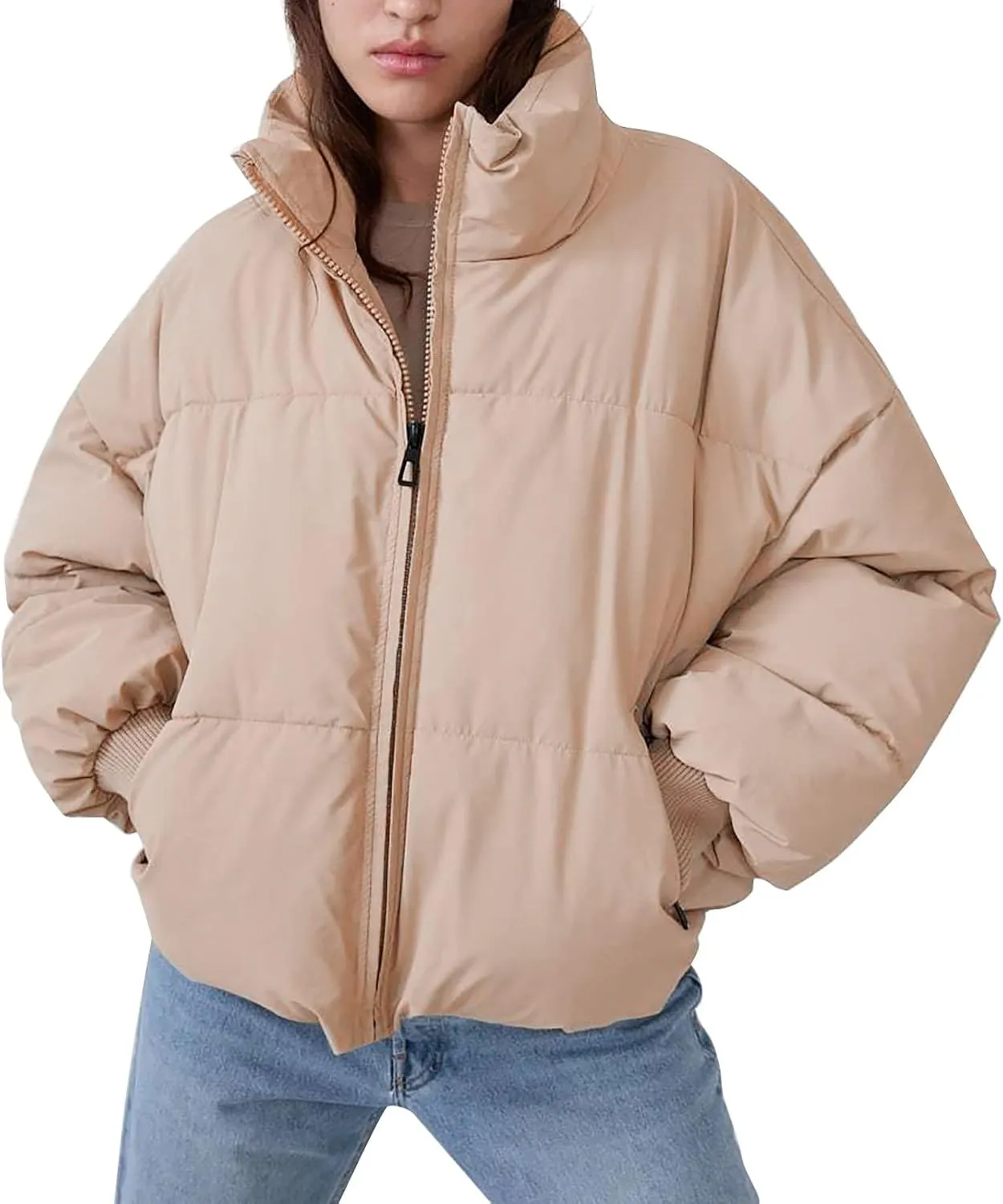 Quilted Puffer Coat Windbreaker Jackets for Women Thicken Fleece Jacket Padded Jacket Winter Coat 2024 Fashion Zip Up