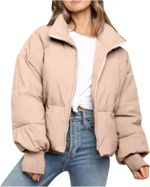 Quilted Puffer Coat Windbreaker Jackets for Women Thicken Fleece Jacket Padded Jacket Winter Coat 2024 Fashion Zip Up