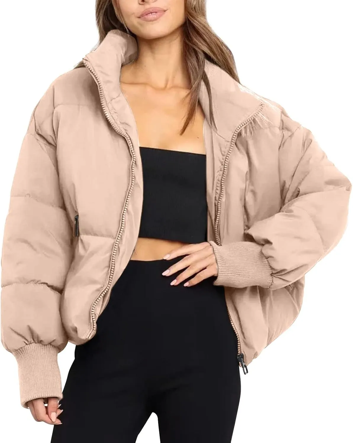 Quilted Puffer Coat Windbreaker Jackets for Women Thicken Fleece Jacket Padded Jacket Winter Coat 2024 Fashion Zip Up