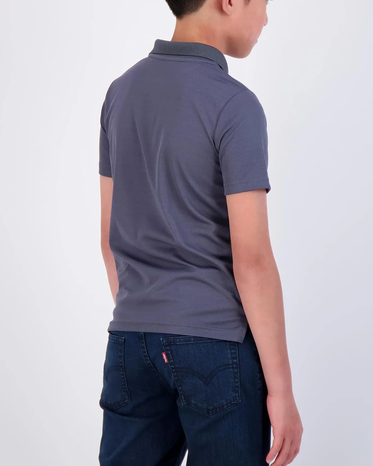 Real Essentials 3 Pack: Boy's Short Sleeve Polo Shirt - School Uniform Active Performance Golf (Ages 4-16)