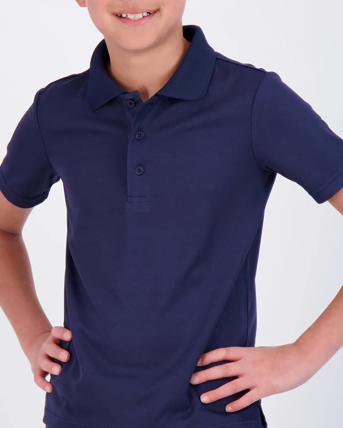 Real Essentials 3 Pack: Boy's Short Sleeve Polo Shirt - School Uniform Active Performance Golf (Ages 4-16)