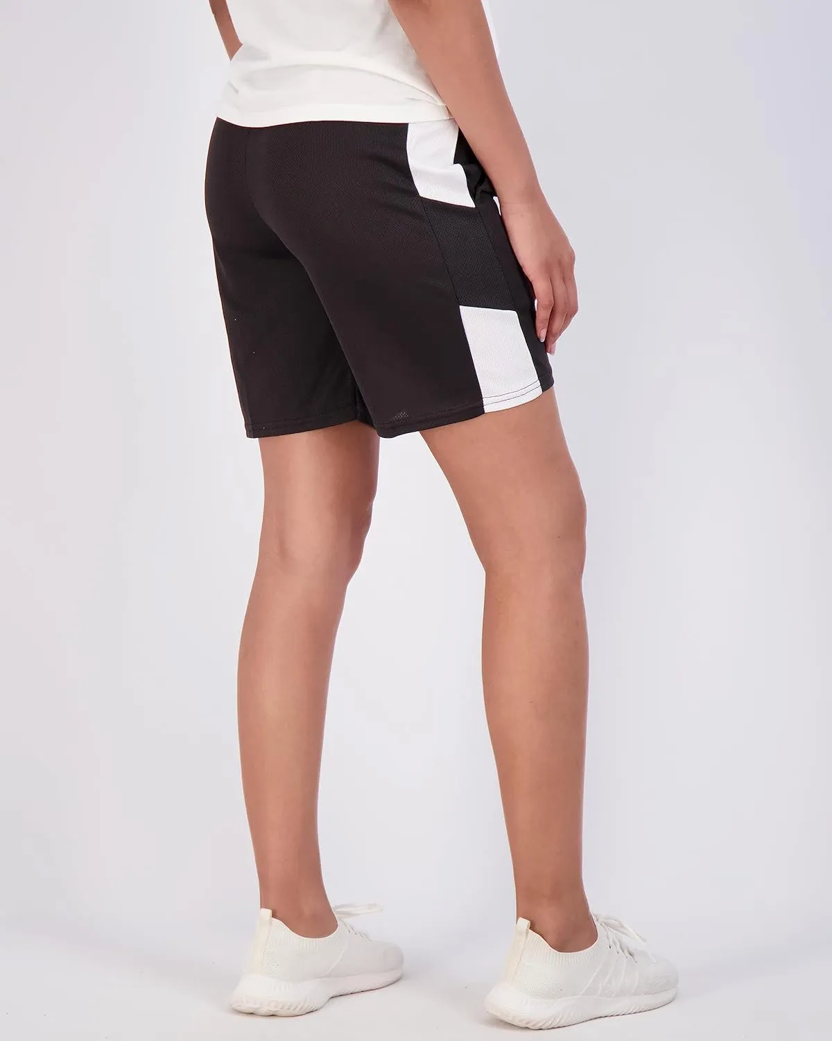Real Essentials 4-Pack: Women's 7" Mesh Quick-Dry Bermuda Active Athletic Long Shorts with Pockets (Available in Plus Size)