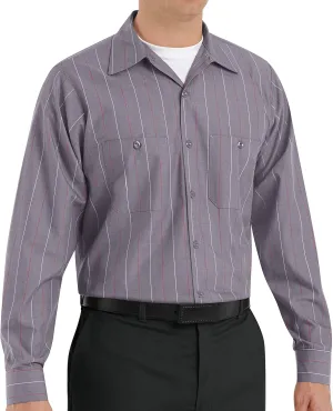 Red Kap Men's Long Sleeve Industrial Stripe Work Shirt