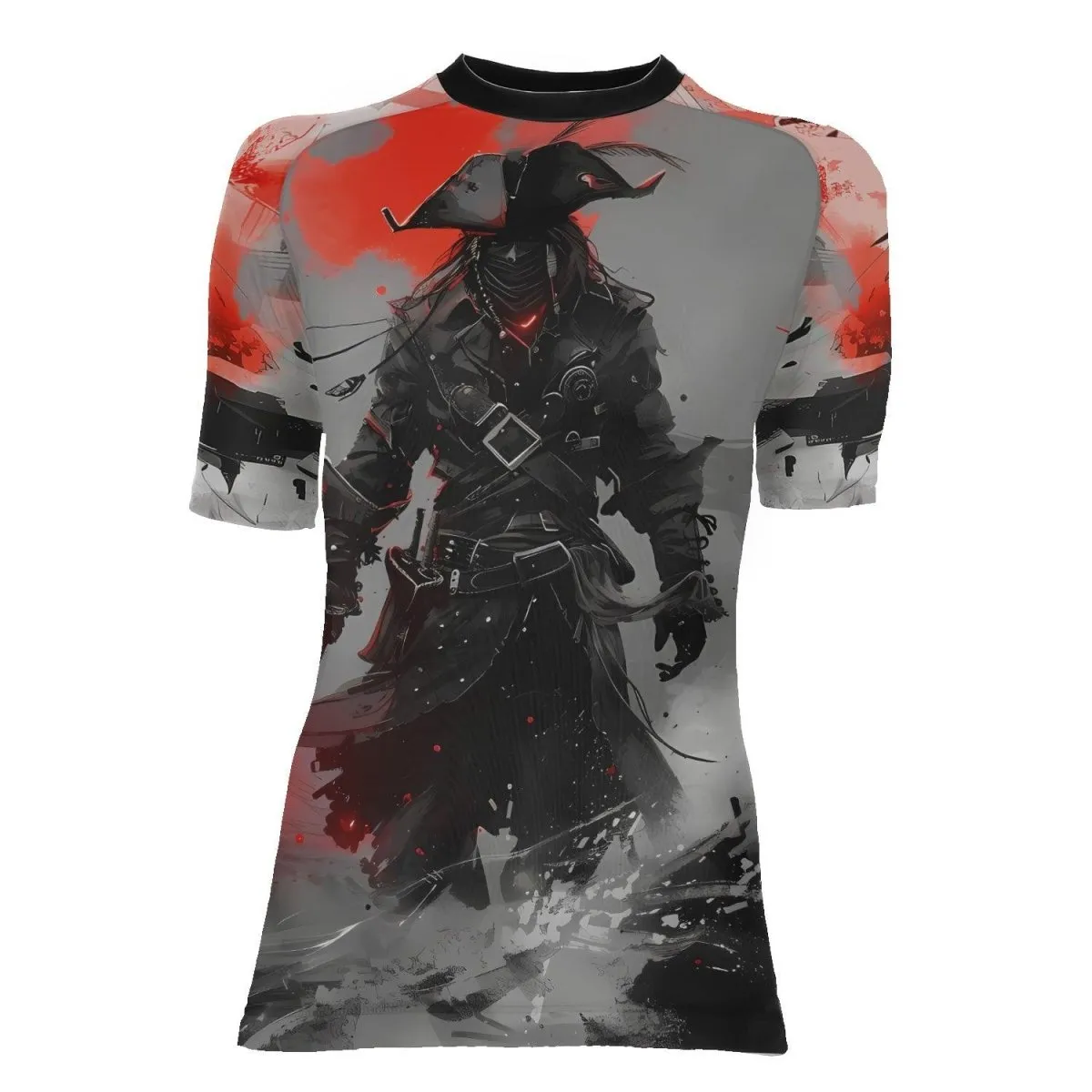Shadow Pirate Caribbean Women's Short Sleeve Rash Guard