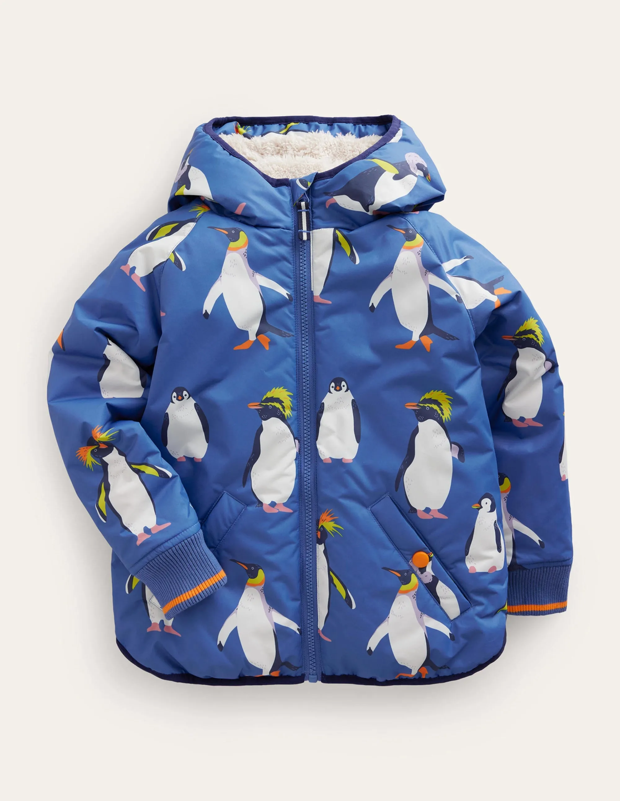 Sherpa Lined Anorak-Penguin Print