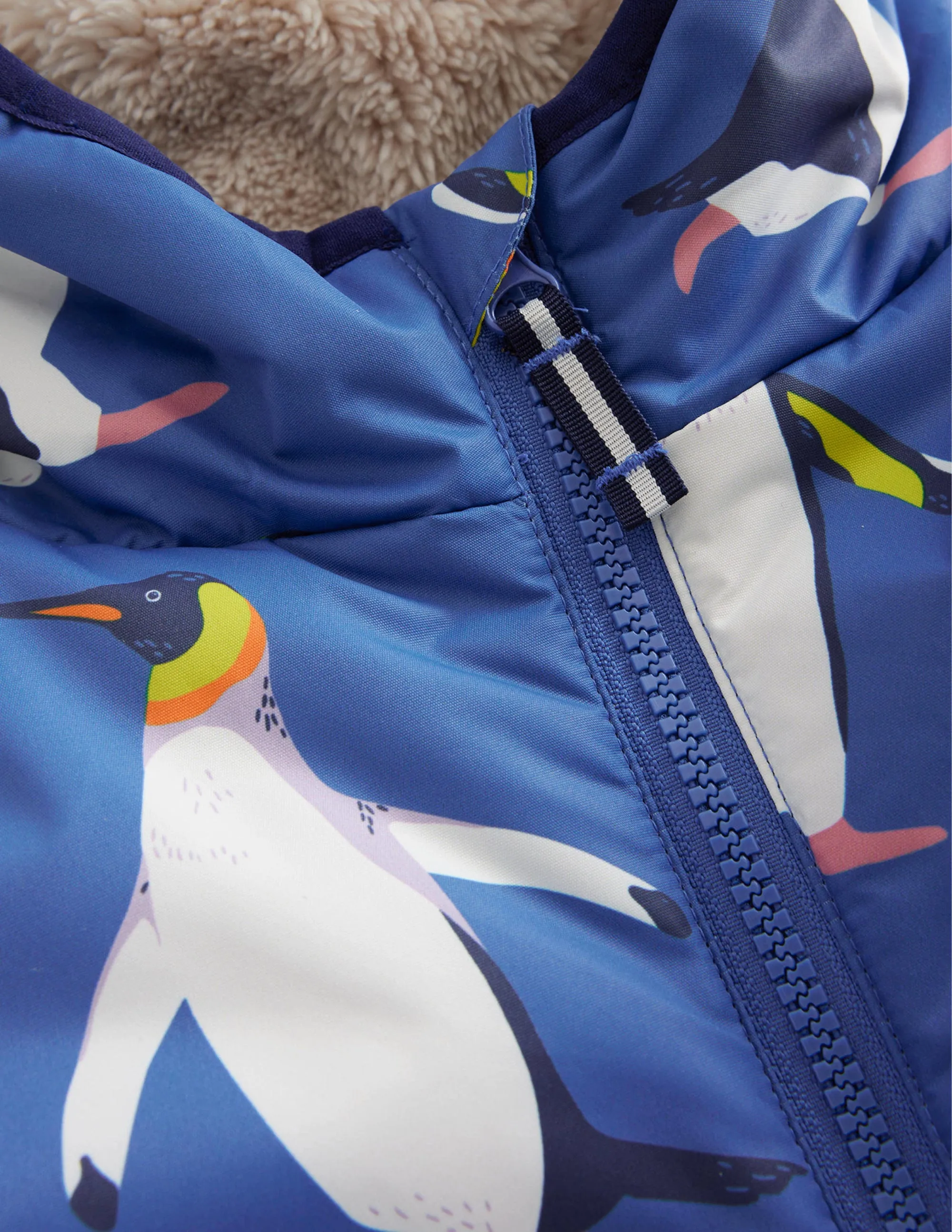 Sherpa Lined Anorak-Penguin Print
