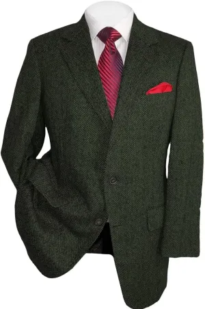 SHUZHXLZANGY Tweed Blazer Men Sport Coats and Blazers for Men Slim Fit Herringbone Suit Jacket