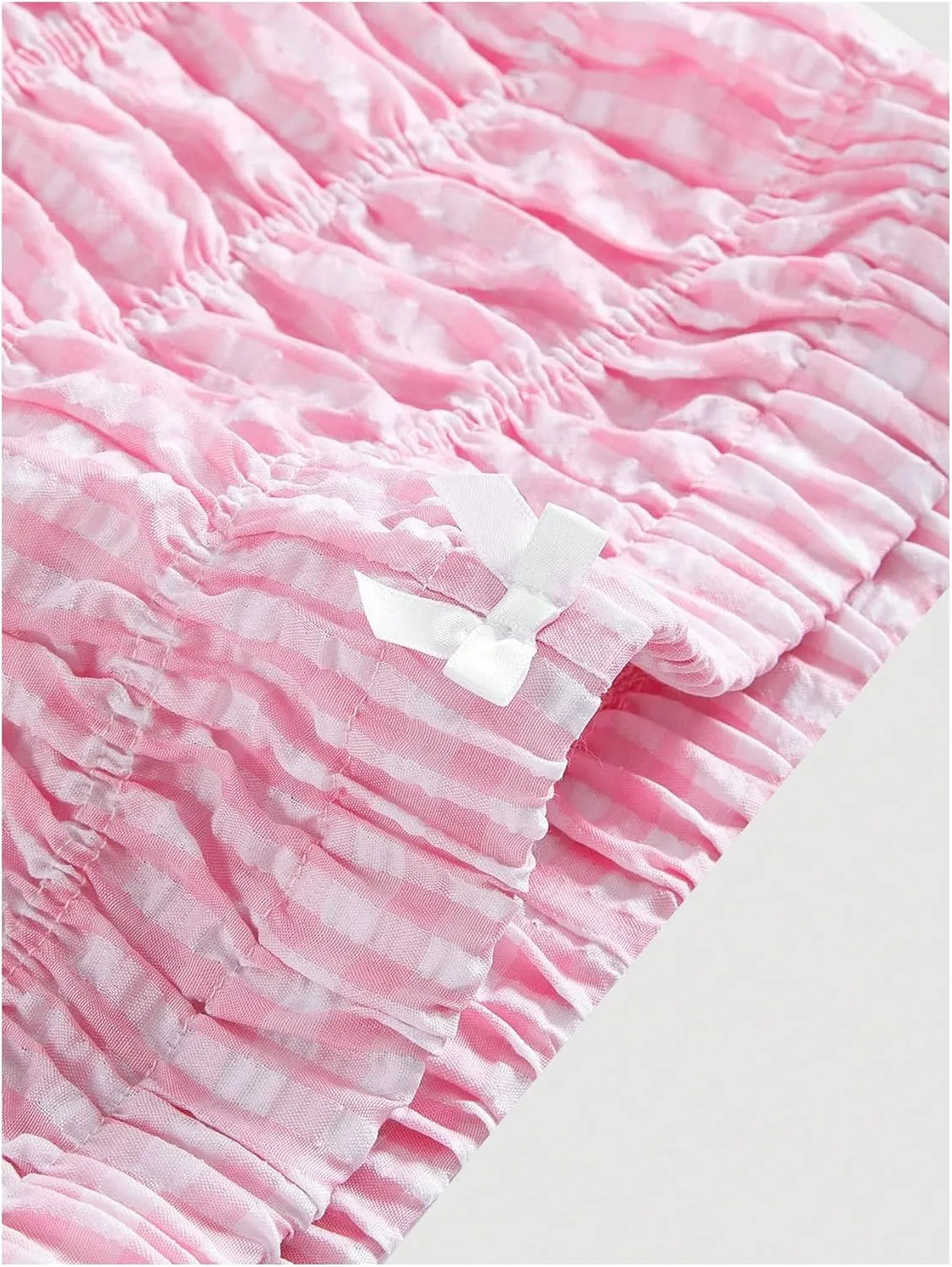 SOLY HUX Women's Ruffle Shorts Plaid Y2k Lace Bloomers Elastic Waist Frill Bottoms Gingham Micro Boyshorts