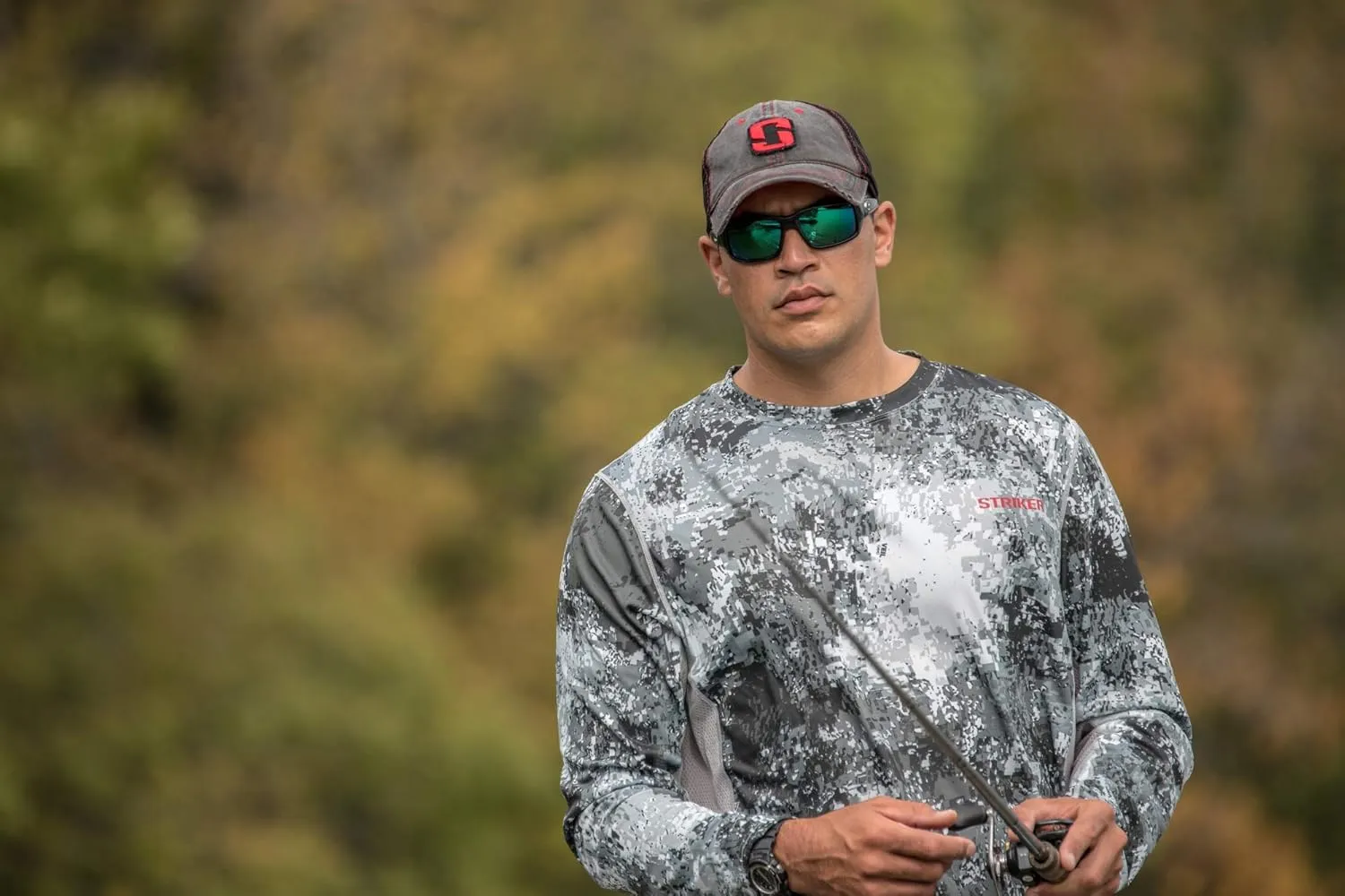 Striker Men's Triumph UPF 50  Ultralight Moisture Wicking Fishing Shirt - Active Long-Sleeve Top w/Vented Underarms & Back